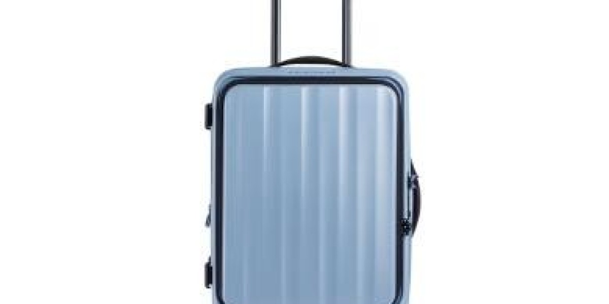 Modern navy blue hard shell luggage