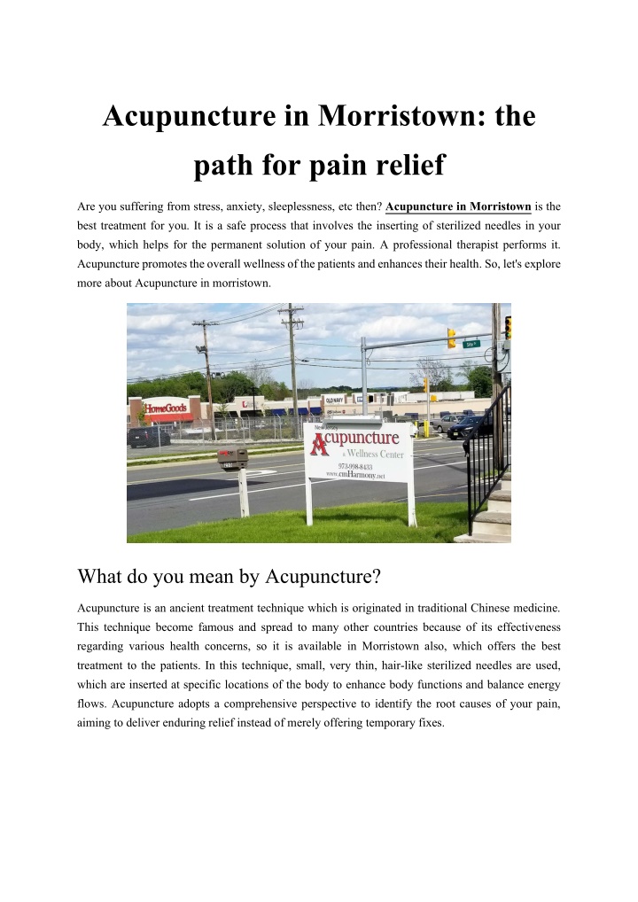 PPT - Acupuncture in Morristown: the path for pain relief PowerPoint Presentation - ID:14150801