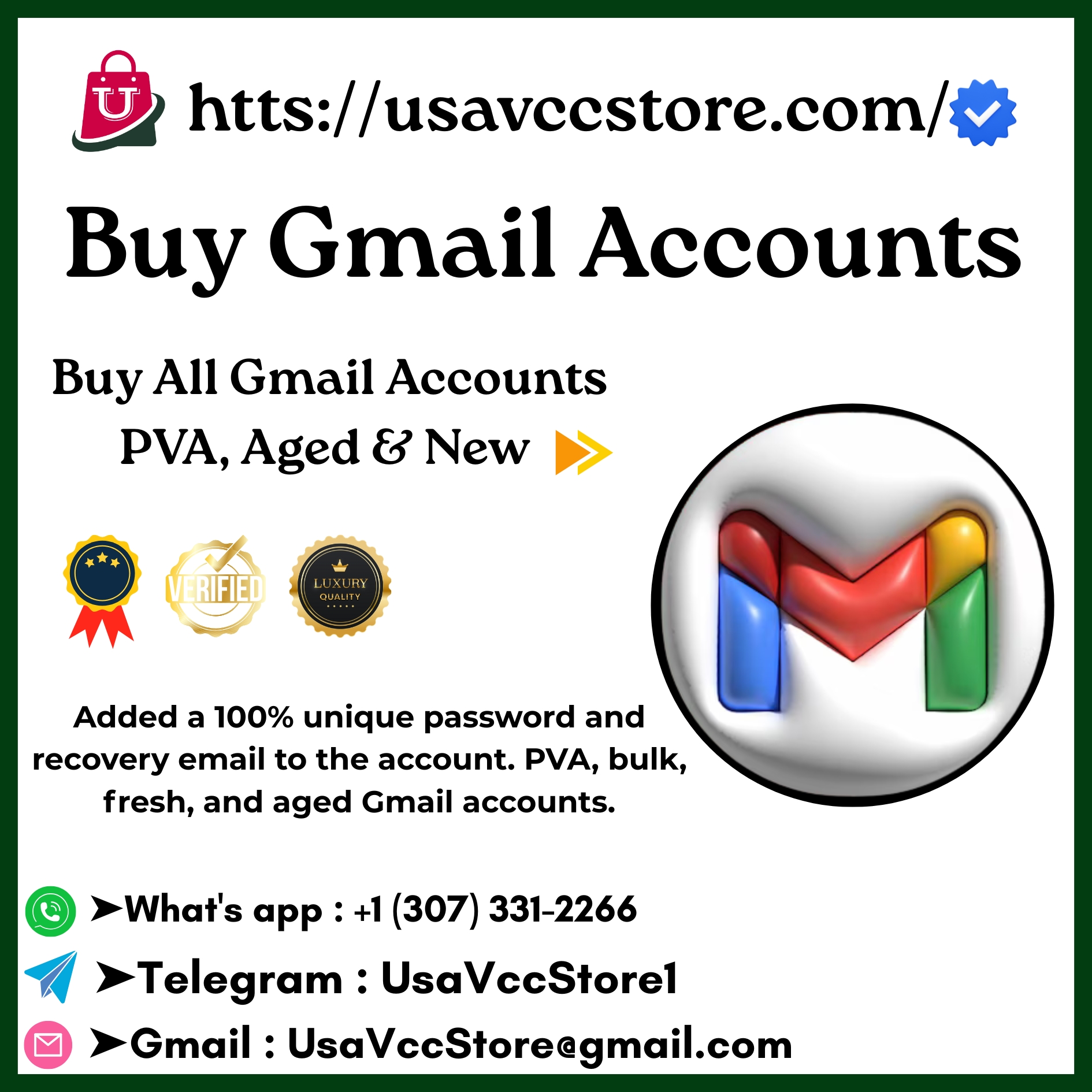 **** Gmail **** | Aged & PVA Gmail | Fast Delivery