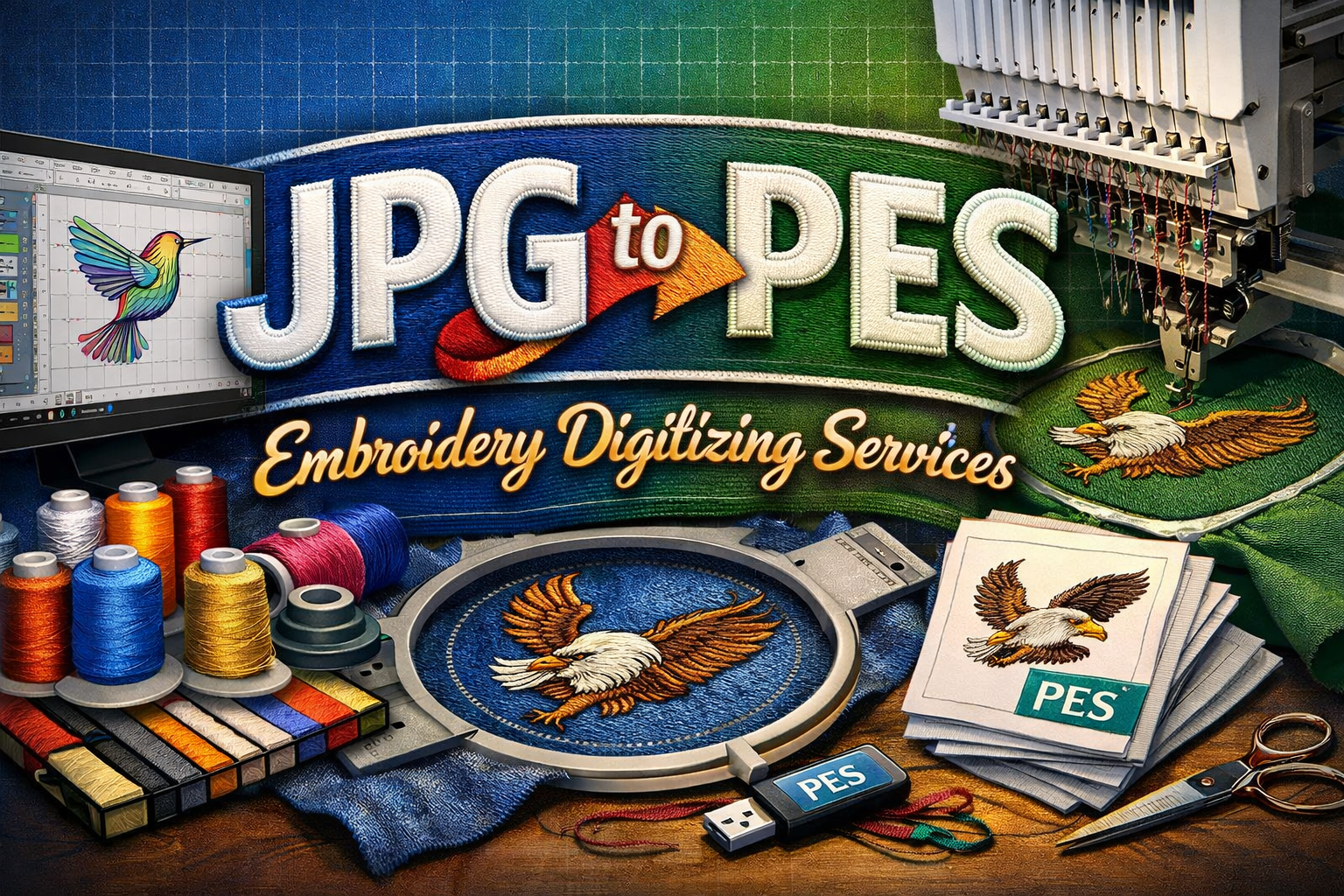 JPG to PES Conversion | Needle Digitizing